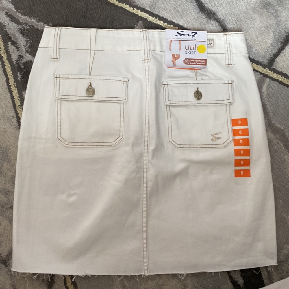 Seven7 White Denim Pocket Mini Skirt - Picture 5 of 6
